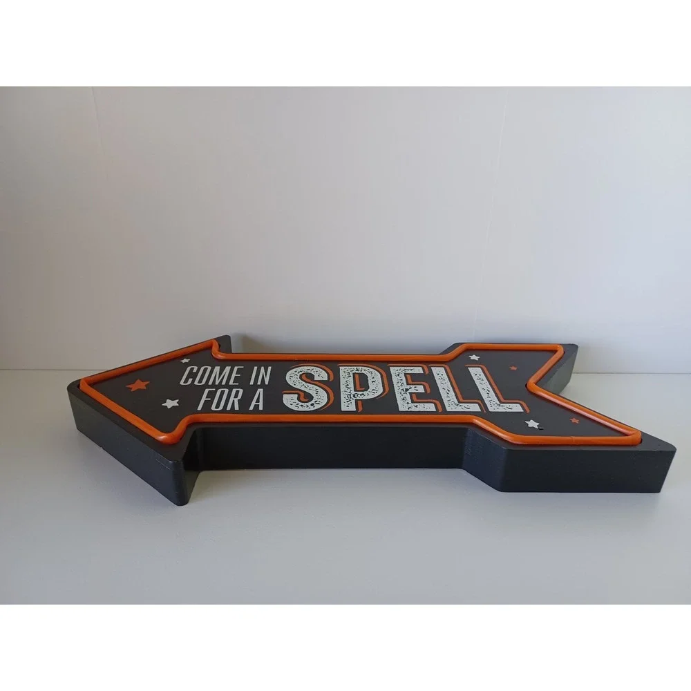 Come In For A Spell Halloween Holiday Seasonal Light Up Decor Sign